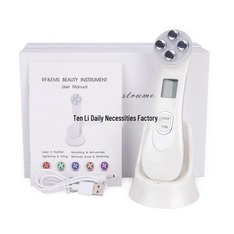 EMS Dual-color RF Device: Micro-electric Skin Tightening & Anti-Wrinkle Treatment with Freckle Removal and Five Light Options
