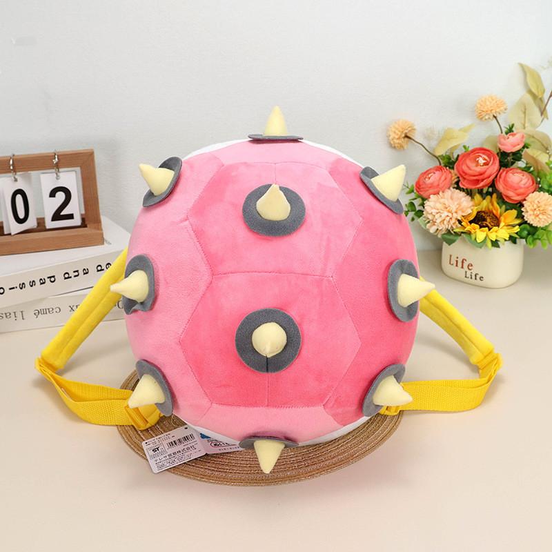 

30cm Mario Turtle Shell Plush Backpack With Koopa Dragon Son Kids Shoulder Bag рожевий