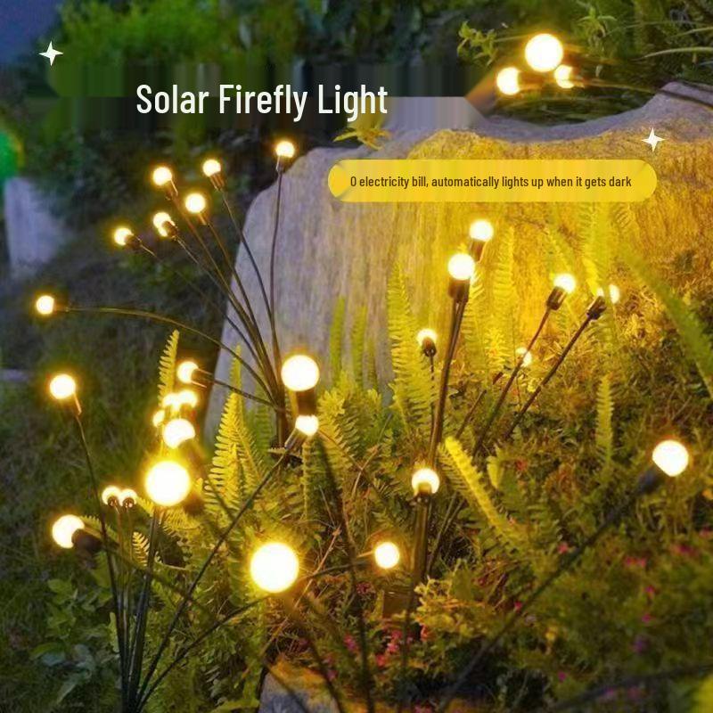 Wind-Powered LED Solar Firefly Garden Lights: Waterproof Swaying Lawn Lights for Outdoors