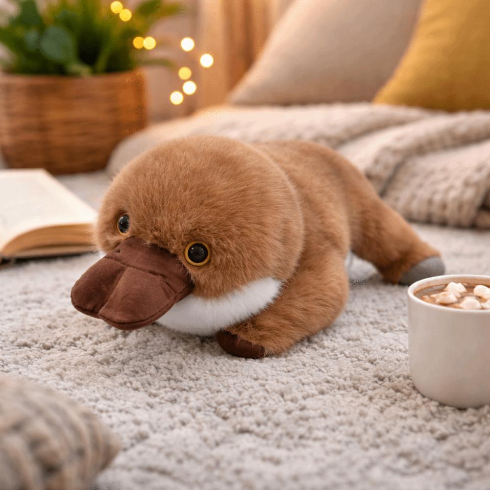 Super Soft Simulation Platypus Toy Fluffy Material Stuffed Animal Doll  Birthday Present
