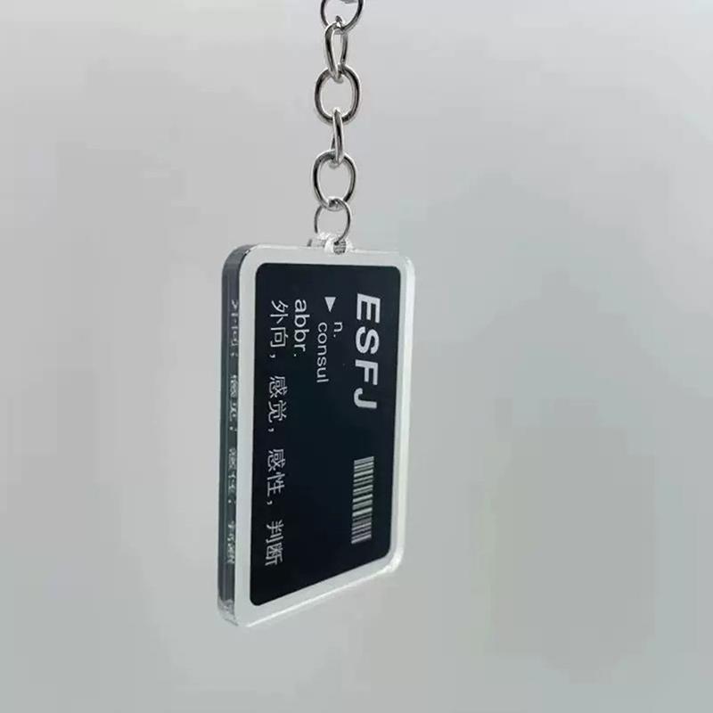 Funny Mbti Personality Acrylic Keychain Pendant For Men Women Car Key Ring Creative Backpack Decoration Accessories Gifts