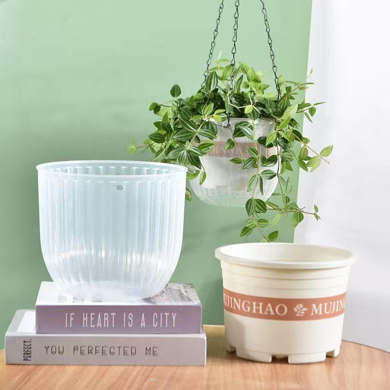 Transparenter Hängekorb Blumentopf Für Faule Selbstansaugend Hydroponisch Harz Großer Durchmesser Sturzfest Shampoo