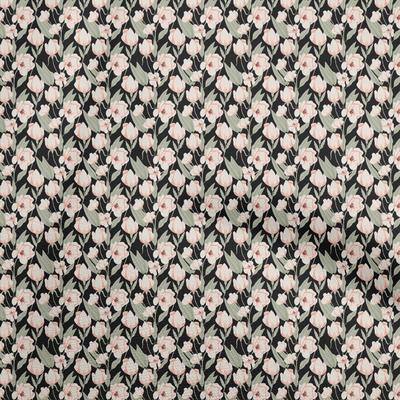 Georgette Viscose Light Pink Fabric Floral Quilting Supplies Print Sewing Fabric By The Yard 42 Inch