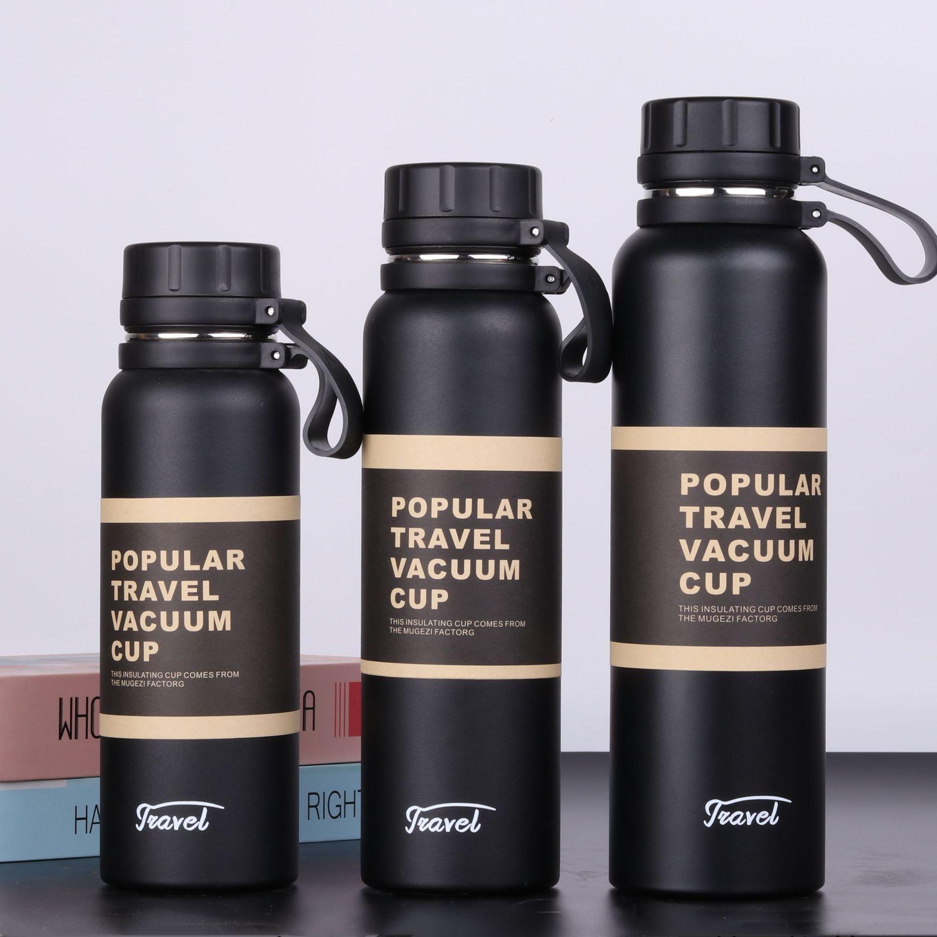 Large-capacity Insulated Cups Outdoor Insulated Kettles Stainless Steel Insulated Cups Travel Outdoor Cycling Sports Kettles 650ml чёрный