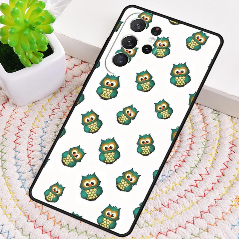 Owl Cute Lovers Kawaii Cartoon Silicone Phone Case For Samsung Galaxy Note 10 Pro S26 S25 S24 S23 S22 S21 Plus Ultra Capa Cover