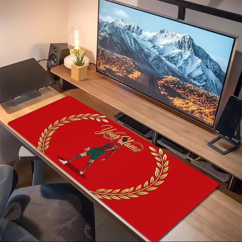 Cr7 Custom Name Large Size Mouse Pad Large Gaming Table Cushion Non-slip Laptop Tablet Big Mousepad XXL Mat Mini PC Playmat With Lock edge