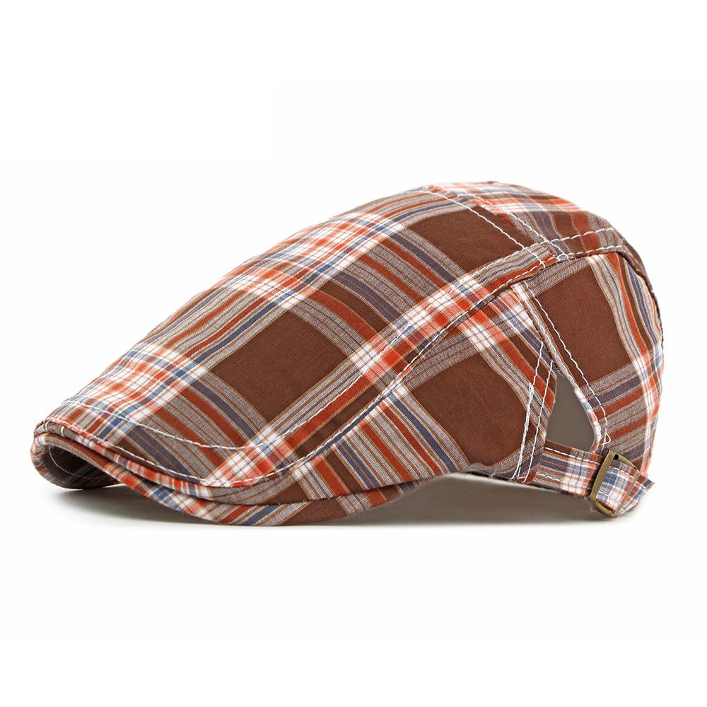 Classic Plaid Beret Women's Spring Summer College Style Peaked Cap Forward Cap