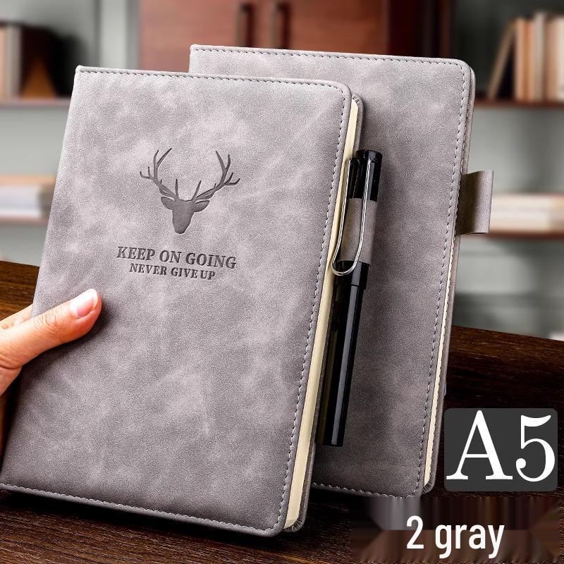 Extra Thick Magnetic Leather Business Notebook with Buckle