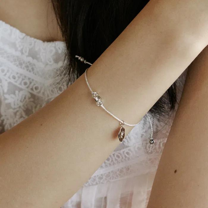 Shining Motifs Silver String Bracelet