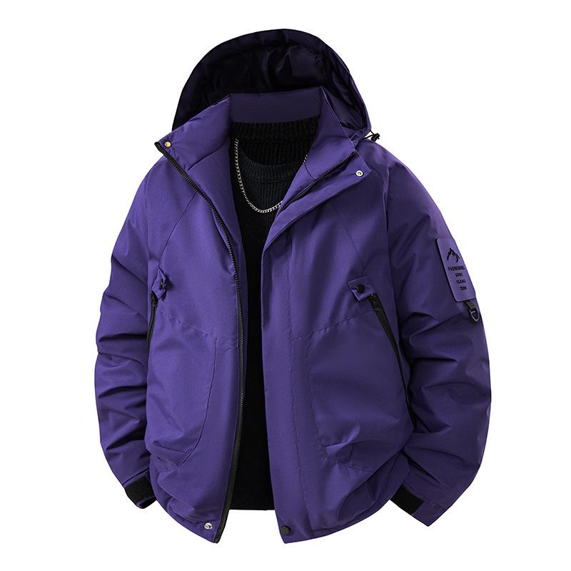 Winter New Outdoor Graphene Heated Jacket, Men's Cotton Jacket, Hooded Windproof Cotton Jacket, Fleece-lined Thickened Cold-resistant Jacket