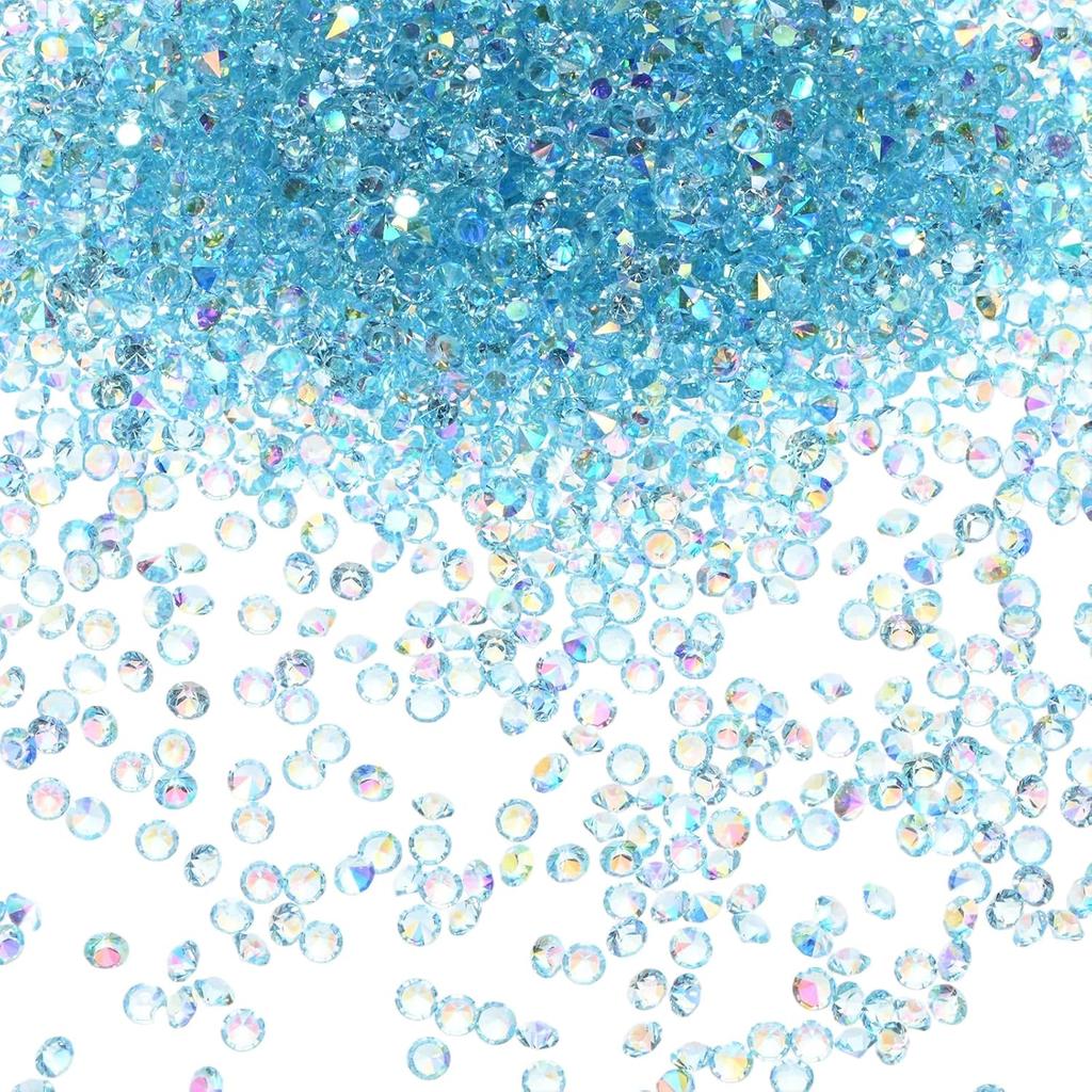 3600-Pack Acrylic Diamonds, 0.12 Inch/3mm Wedding Table Scatter Confetti Crystals for Vase Fillers/Art Craft, Acrylic Diamonds Gems [White AB]
