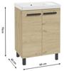 Freestanding Bathroom Cabinet with Washbasin and Drainer 80x60cm Artisan Oak Bonita