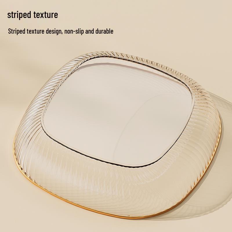 Elegant Transparent Vinegar and Snack Dish - Food Grade Plastic Plate for Dipping Sauces