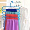 5-layer Pants Hanger Plastic Multi-Layer Pants Rack - Space-Saving, Anti-Slip, And Adjustable Design For Organizing Clothes, Scarves, And Accessories