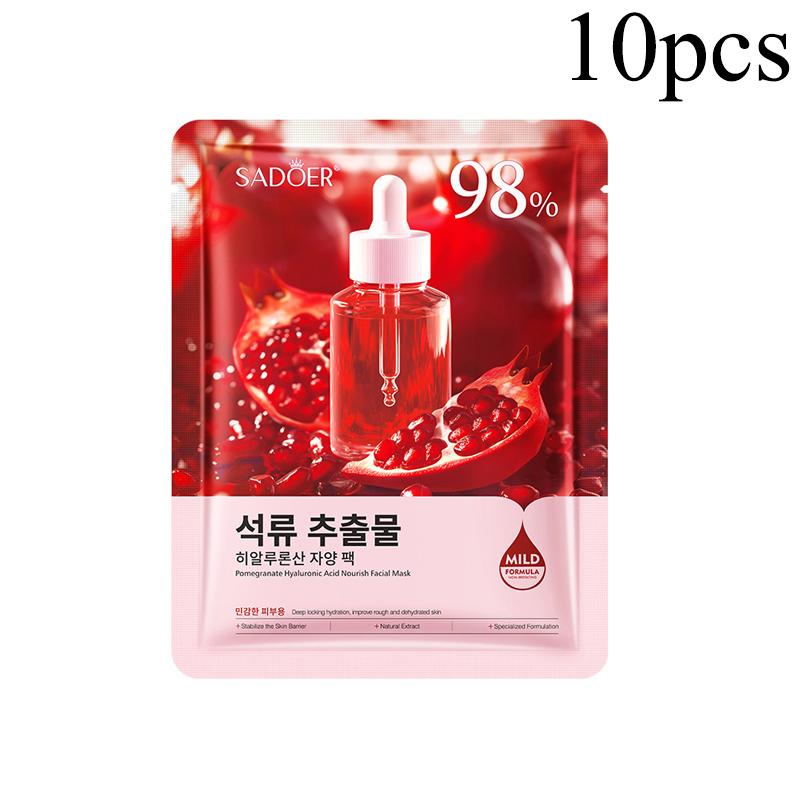 25ml Pomegranate Hyaluronic Acid Nourish Facial Mask,Improve Dry Light Beige,Moisturize,Tender, Smooth, and Soft Light Beige,Refreshing and Non Greasy