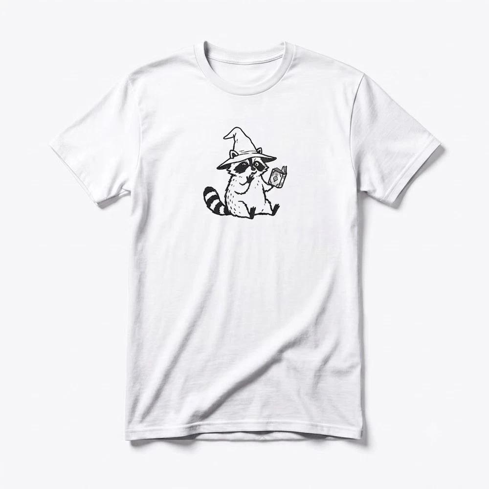 Cute Raccoon Wizard Funny Raccoon Gift For Friends White TShirt S