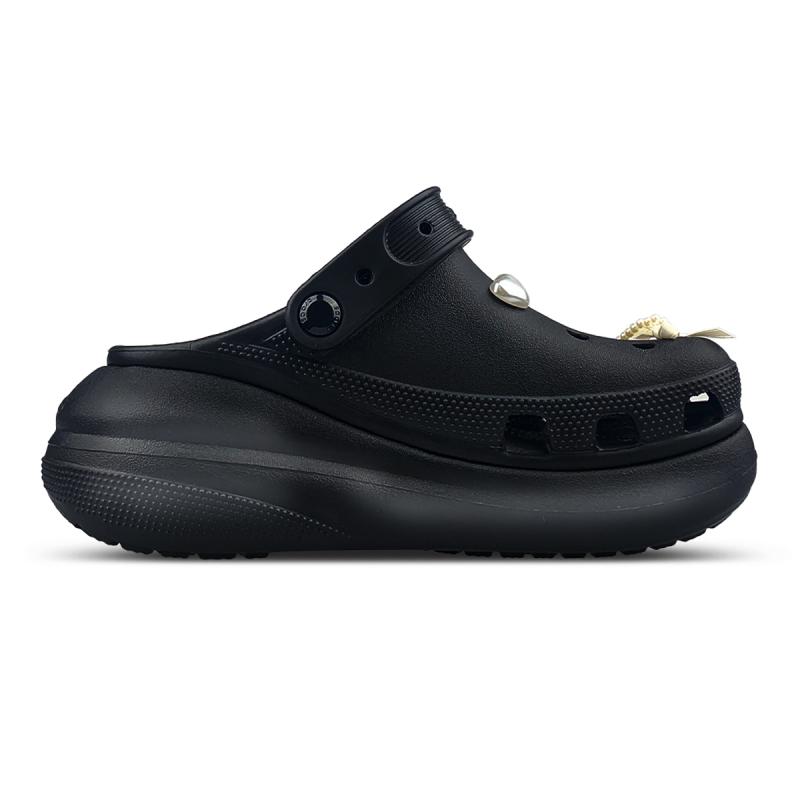 Crocs Klasyczne chodaki YD Nocna Wróżka do Snu Kokardka Perła Redukujące Wiek Gotyckie Wygodne Buty z Dziurkami Unisex Czarny