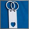 Buzz Selection Pair of Keychains, Couples Gift, Simple, Stylish, Anniversary Gift for Men and Women, AC505 (White Silver)
