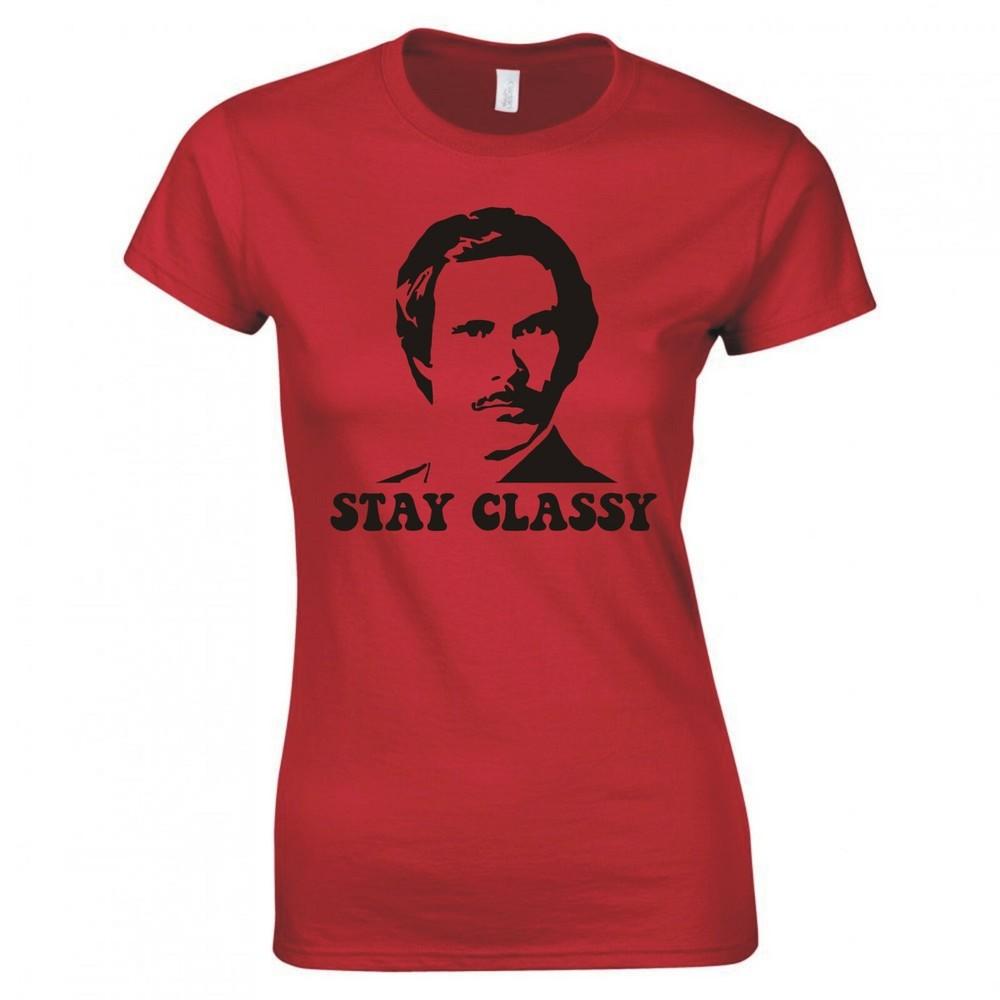 Inspired By Anchor Unisex Ron Burgundy Stay Classy Skinny Fit TShirt S