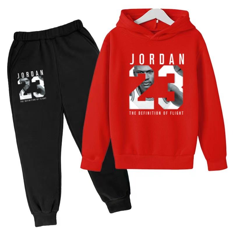 2026 Kids New Autumn Winter Casual Long Sleeve Pullover 2pcs Hoodie+Pants Tracksuit 3-12Yrs Girl Boy Basketball Coat Clothes Set