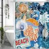 Ocean Collage Turtle Shell Pearl Coconut Tree Shower Curtain, Bathroom Decorative Shower Curtain, Waterproof Shower Curtain with