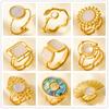 Sea Jewelry Shell Leaf Geometric Round Stainless Steel Rings For Women Men Accessories Open Adjustable Ring Beach Holiday Bagues