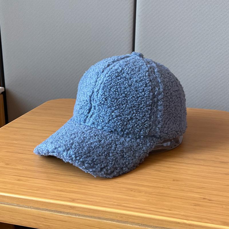 

Осенне-зимняя утолщенная версия бейсболки из нежного плюша Тедди для женщин, ветрозащитная однотонная бейсболка для мужчин для электромобиля Adjustable
