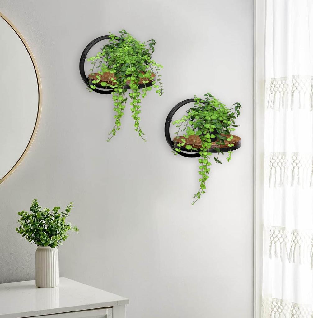 Kovový Nástěnný Květináč Černý Ebro Rustikální Loft