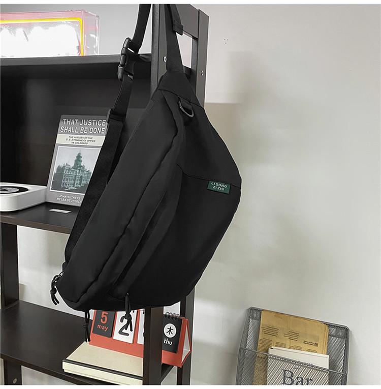 Large Capacity Unisex Crossbody & Waist Bag - Japanese Style, Solid Color, Trendy Hong Kong Street Design