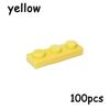 100PCS MOC Assemble Particles 3623 Size 1x3 Bricks Dots 1*3 Building Blocks DIY Educational Creative Toy for Kids