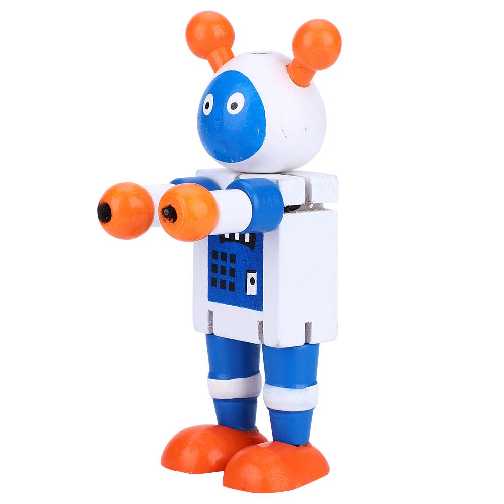 Personality Cute Wooden Robot Toys Learning & Educational Toys for Kids Children (Red)