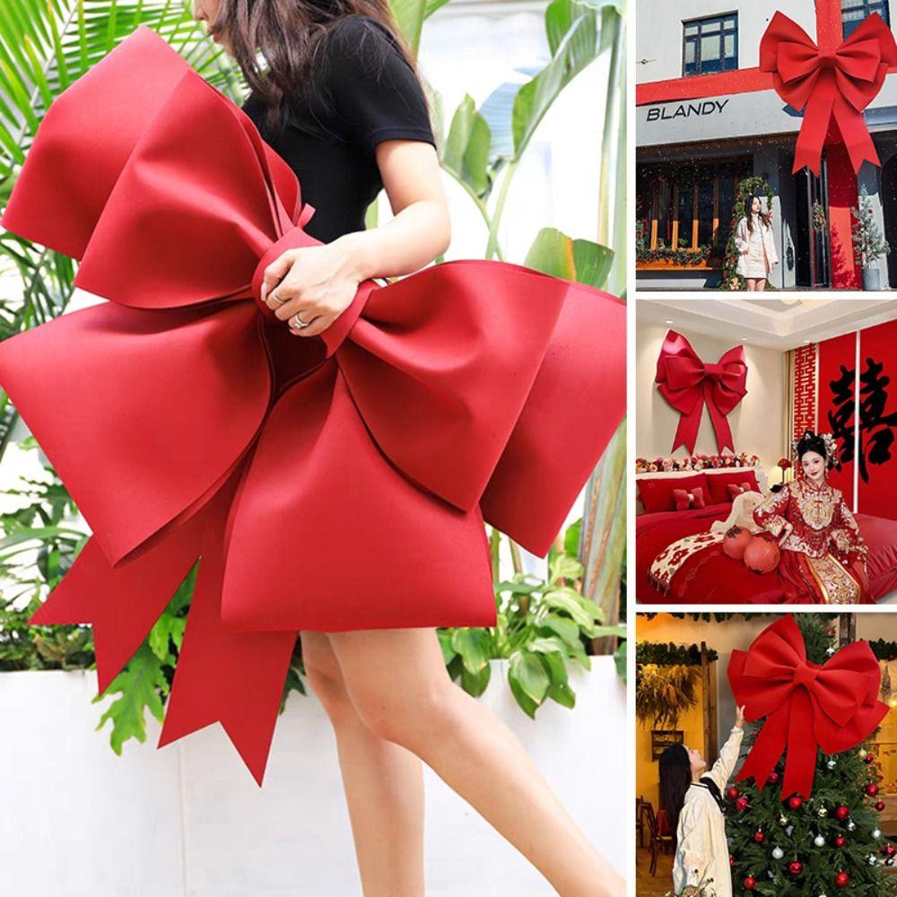Eva Material Big Bow Large Size Diy Material Wall Decoration Festivity Design Reusable Outdoor Decoration Christmas Tree