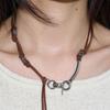 SIS A Leaf Suede Necklace [brown]