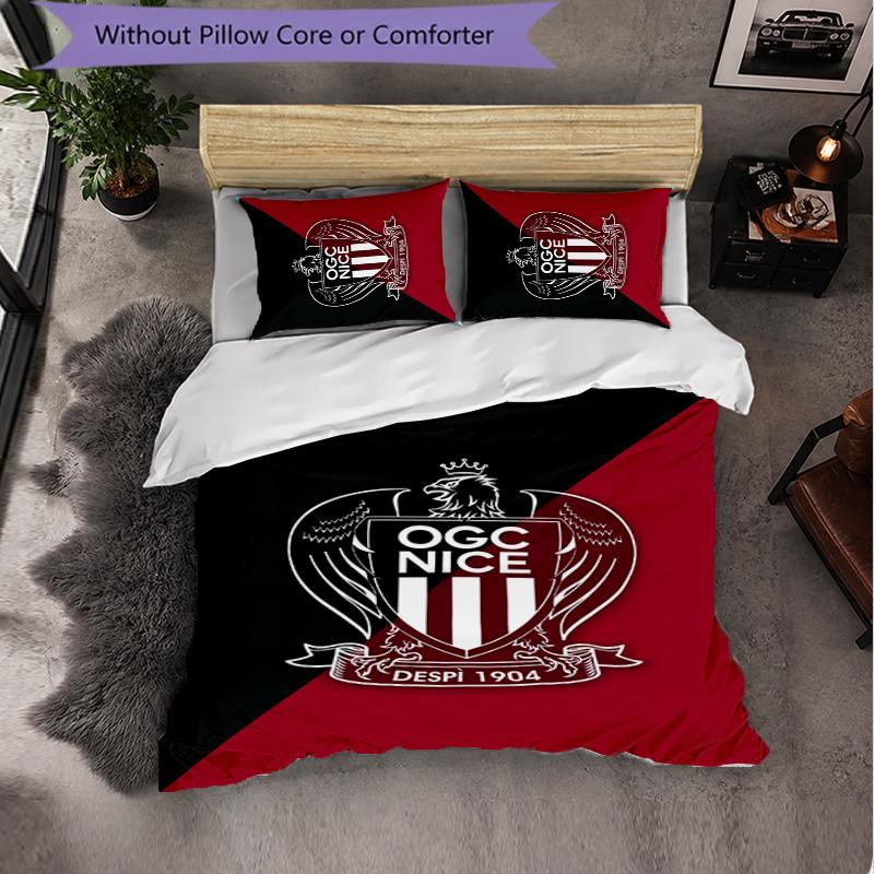 OGC Nice FC Themed Bedding 3Pcs Duvet Cover Set Decorative Bed Linen For Teen Room Home Decoration