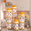 Stuffed Animal Storage Tube Stuffed Doll Organizer with Wheels Transparent Plush Toy Bucket with Lid for Nursery Bedroom Playroom