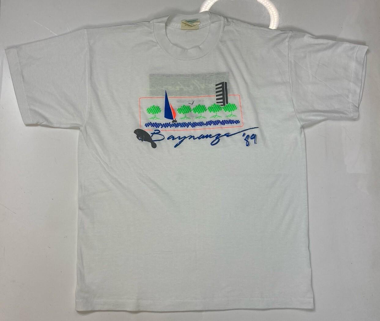 VINTAGE Baynanza Stop Pollution 1989 T-shirt Men Medium 80s Single Stitch S