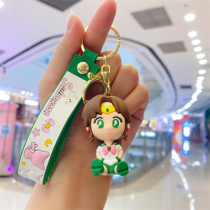 New Cute Sailor Moon Keychain Cartoon Epoxy Doll Bag Pendant Key Ring Small Gift