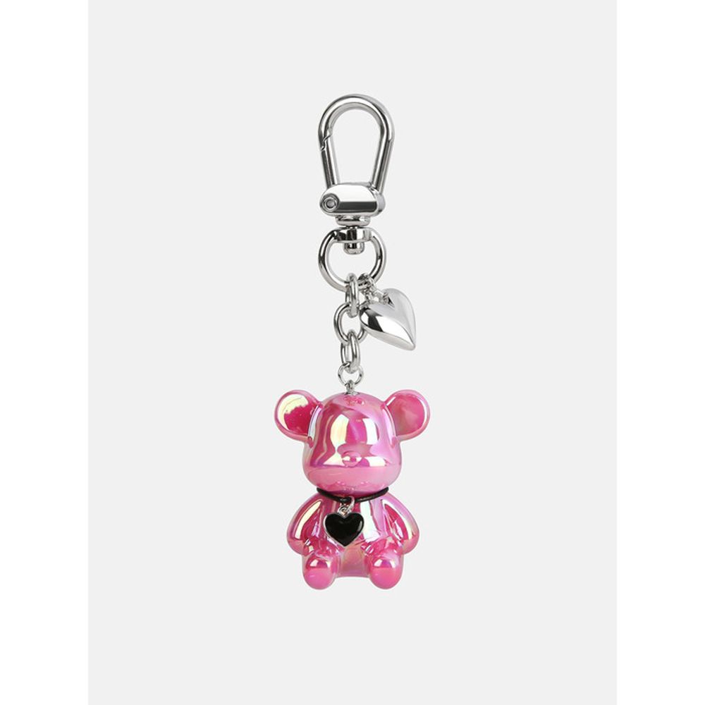 JUDY AND PAUL Rebo Marble Bear Heart Point Keychain