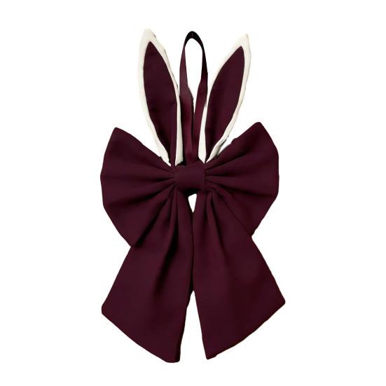 Easter Bow for Wreath Holiday Fabric Decorative Bow with Bunny Ear for Spring Summer Front Door Wall Window Indoor Outdoor Home Decor