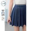 ZIHAN Women's High-Waist Pleated Denim A-line Mini Skirt
