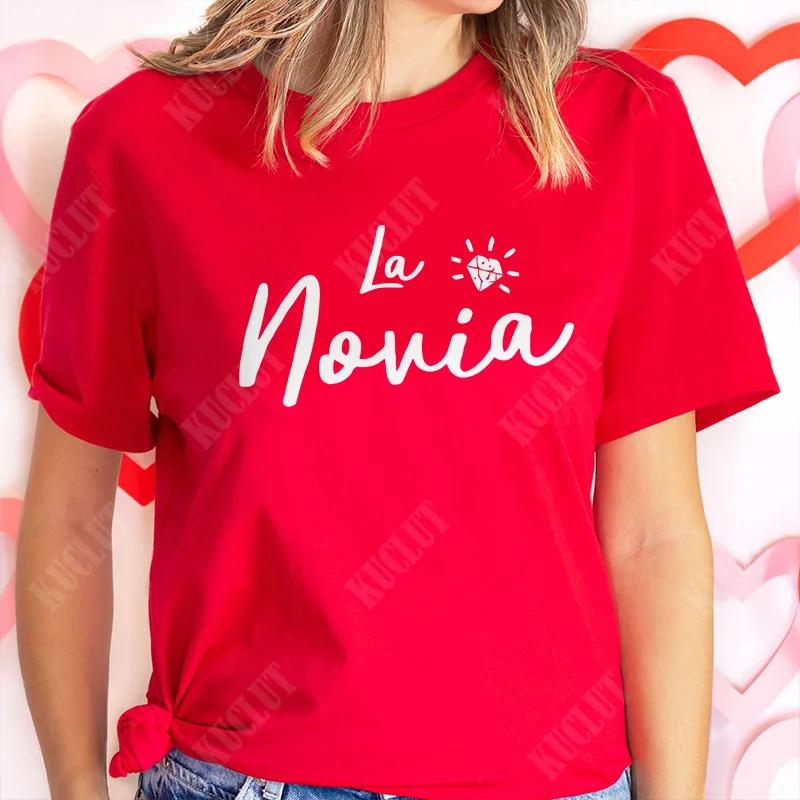 Girl Team Bride Squad T-shirt Spanish Women Bachelorette Hen Party Tee Shirt Bridal Wedding Single Farewell Short Sleeve Tops