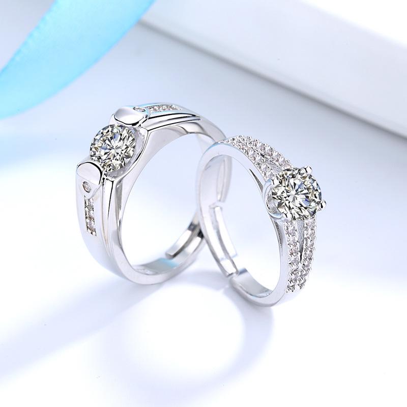 Adjustable Platinum Plated Double Row Couple Rings: A Pair for Deep Confessions