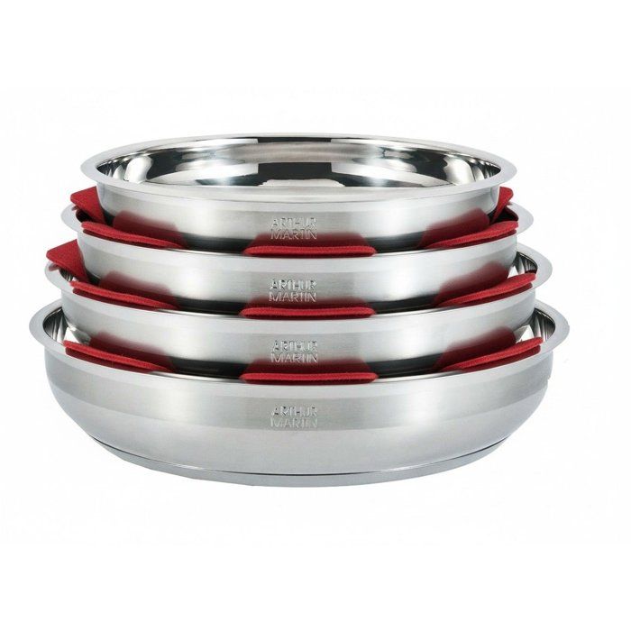 Cookware - AM3237 - All Hobs Including Induction - ARTHUR MARTIN - PFOA/PFAS Free - 18/10 Stainless Steel - 16 Pieces