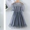Children Dress Spring Summer Kids Clothing  Baby Girls Clothing Wave Point Short Sleeve Dress Girl Mesh Dress Ruffle