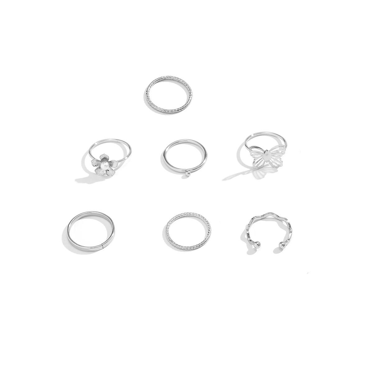 

Accessories, personalized stacked cross geometric jewelry, simple diamond butterfly star and moon set ring