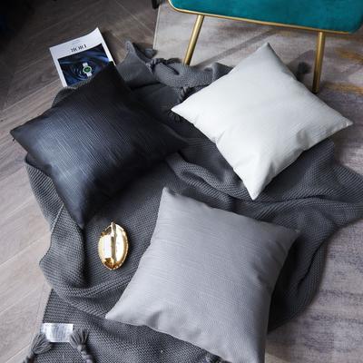 New Style Pillow Living Room Light Luxury Italian Simple Technology Cloth Embossed Double-sided Soft Solid Color Pillow Case