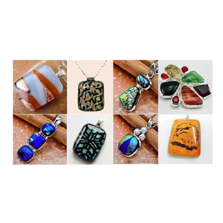 7pcs Elegant Jewelry Art Glass Squares Charm Easy to Use Fused Glass for Handmade Jewelry Art Enthusiasts
