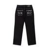 Y2k Jeans Hip Hop Letter Printed Black Pants Men Women New Trend Fashion Punk Loose Straight Wide Leg Trousers Streetwear