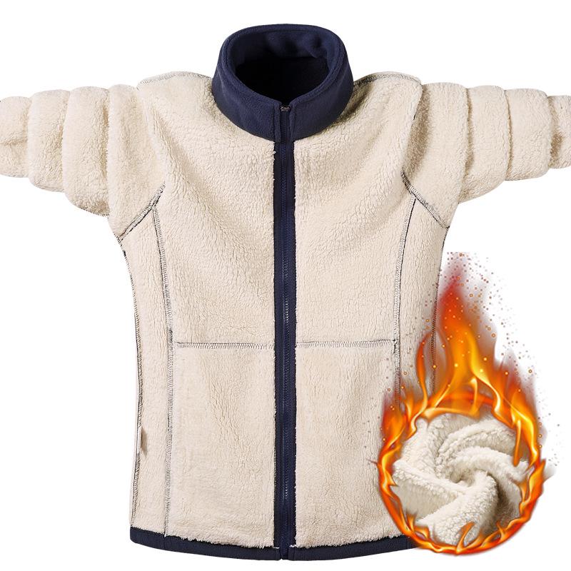 Plus Size Men's Lambskin Jacket and Sweater for Autumn/Winter 