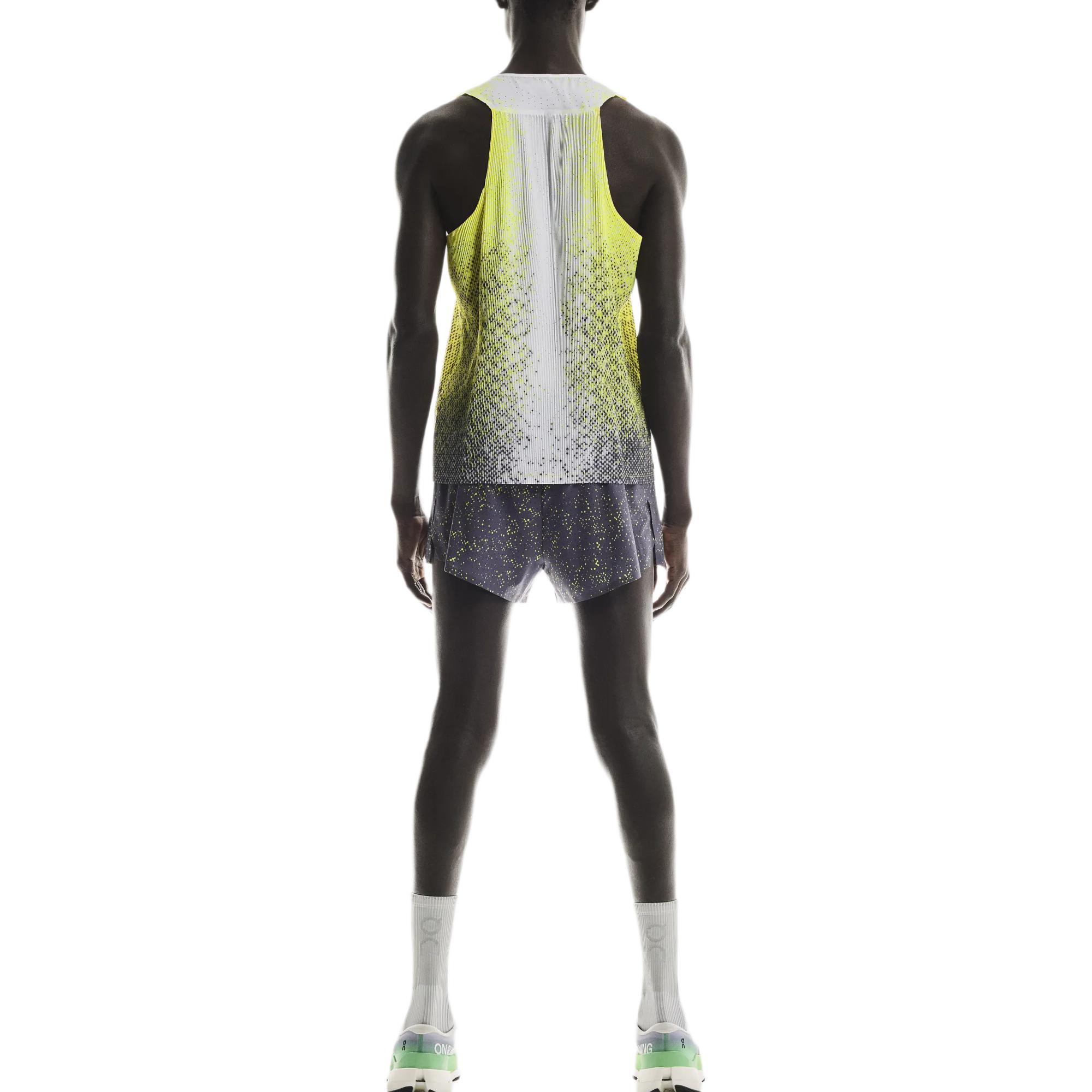On Race Tank Tops Men s Lime Crew Neck Moderate Racerback 1MF10152347 XL